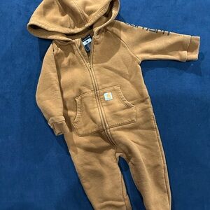 Carhartt Baby Hooded Fleece One-Piece – 9M – Brown